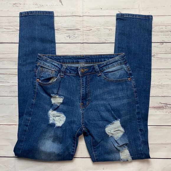 Skinny distressed jeans - Picture 1 of 9